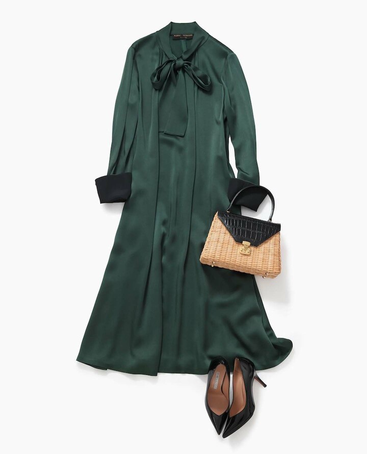 スタイリストの望月律子さんによるグリーンをテーマにしたコーディネート