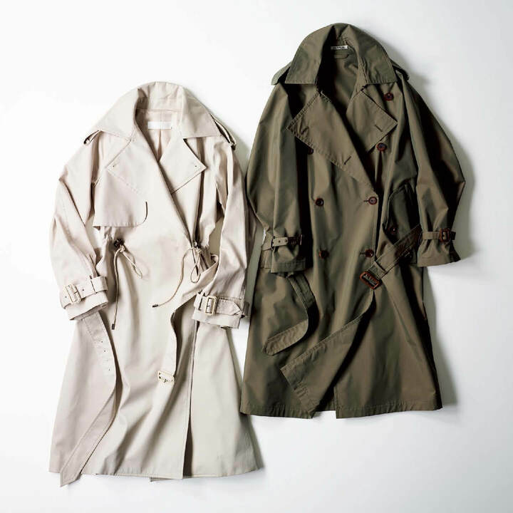 左から／■５：コート￥80,000（チェルキ〈トモウミ オノ〉）、■６：コート￥78,000（オーラリー）　[Precious2019年3月号47ページ] 