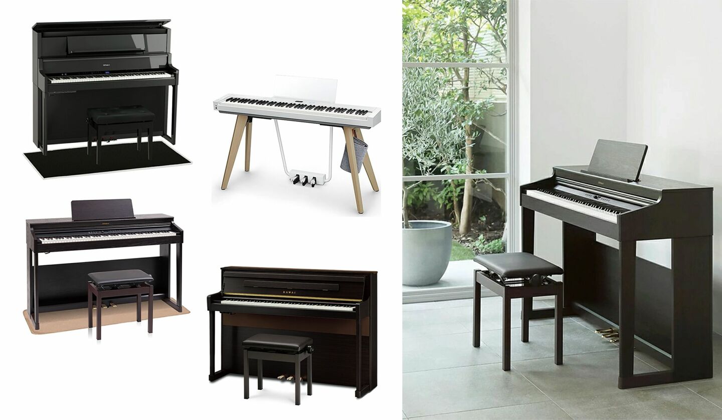 おすすめ高級電子ピアノ8選|ヤマハ、ローランド、KAWAIの電子ピアノ4台とイメージ画像