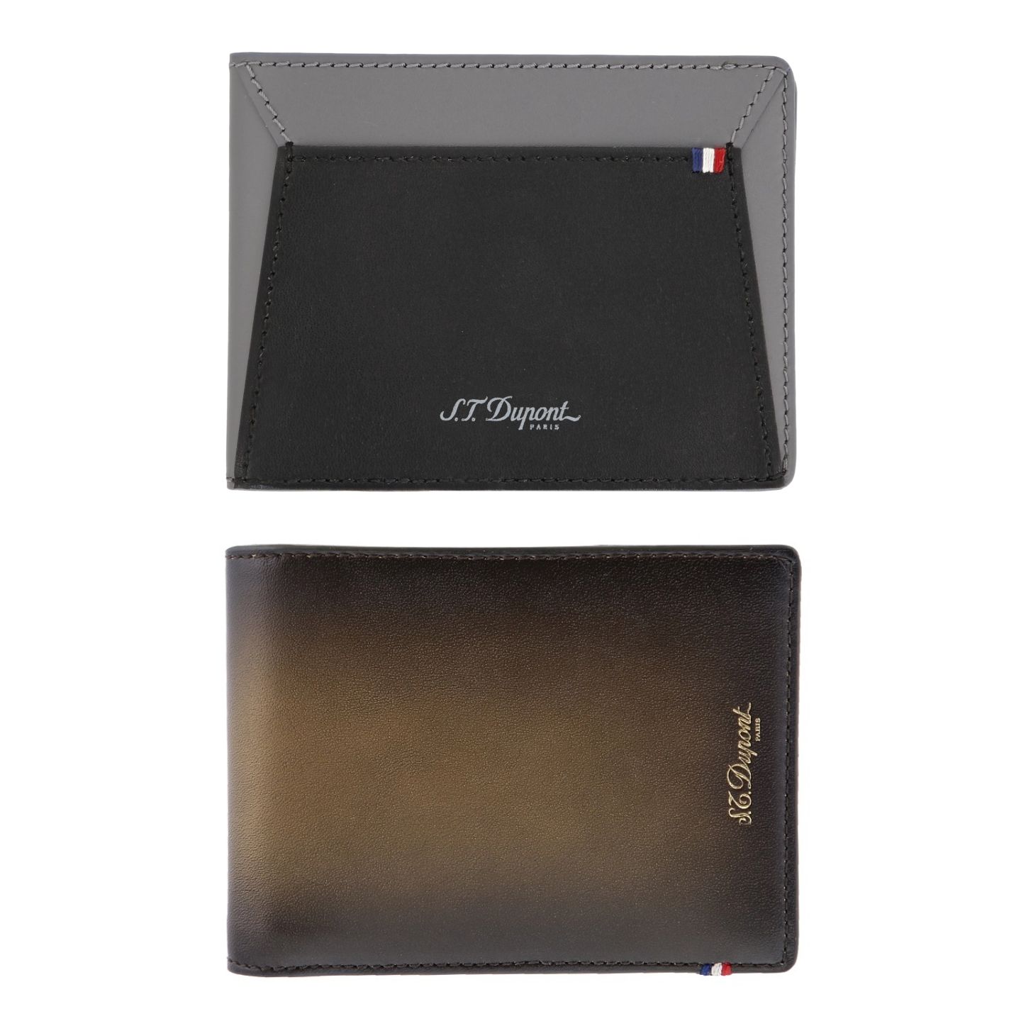 写真上より/エス・テー・デュポン レザーコレクション「ラインD カプセル」二つ折り財布¥35,000【縦9x横11.5cm】※2019年10月発売、「アトリエ」二つ折り財布¥52,000【縦9x横11.5cm】※2019年11月発売予定