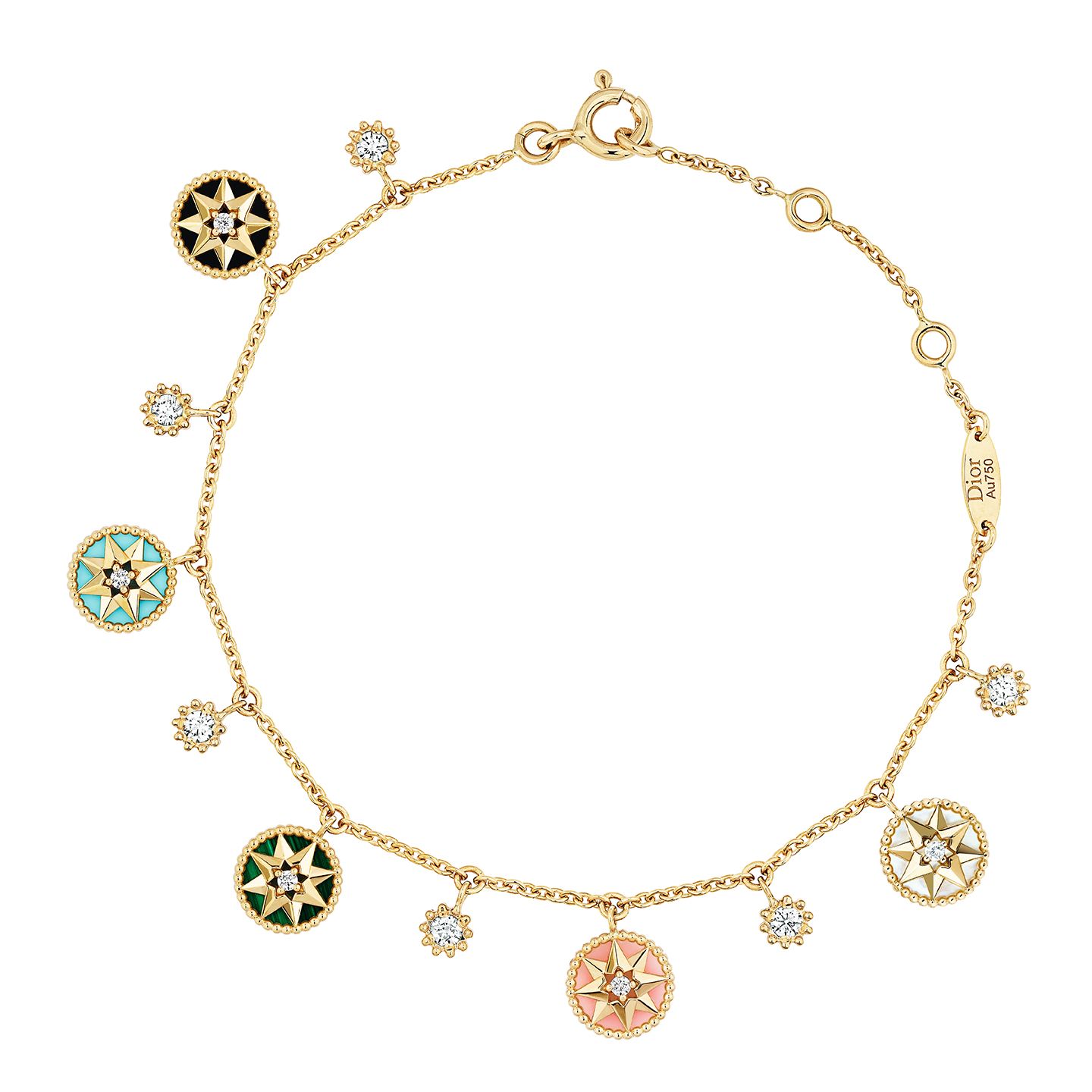 ブレスレット「ROSE DES VENTS」【18Kイエローゴールド×ダイヤモンド×ハードストーン、長さ:17.50cm(15.50cmと16.5 cmにアジャスターリング)】¥810,000(税抜)