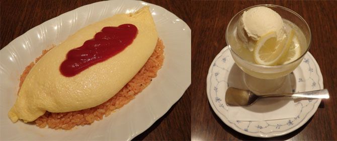 喫茶 you のオムライスとレモンゼリー