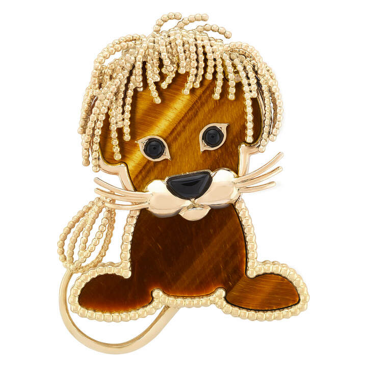 リオン クリップ￥705,000（税抜）[イエローゴールド、タイガーズアイ、オニキス]