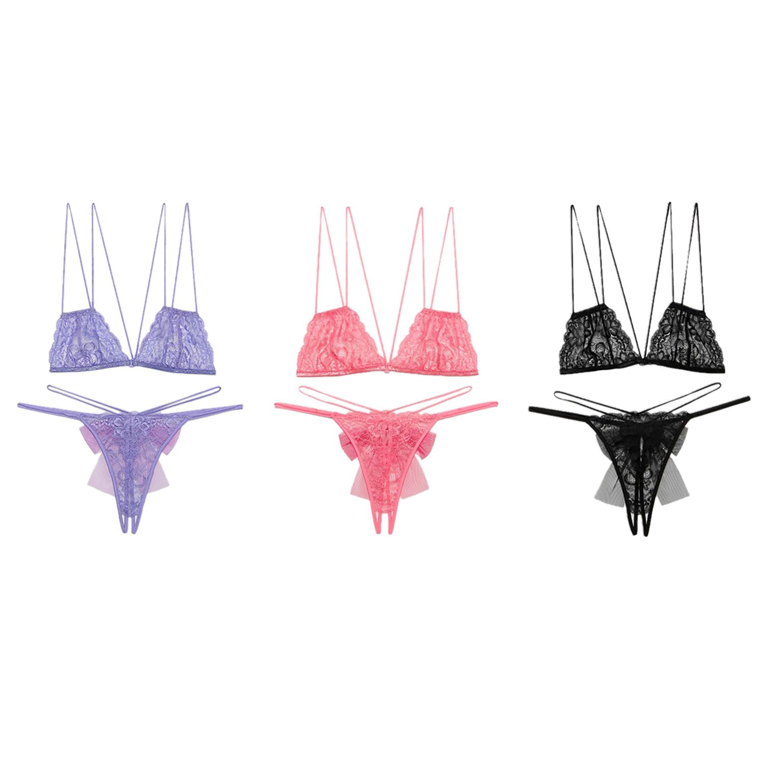SEXY LOOK ブラTバックセット ¥6,500+税カラー展開:グレープ/コーラル/ブラック※ボトムはGストリングのみ展開