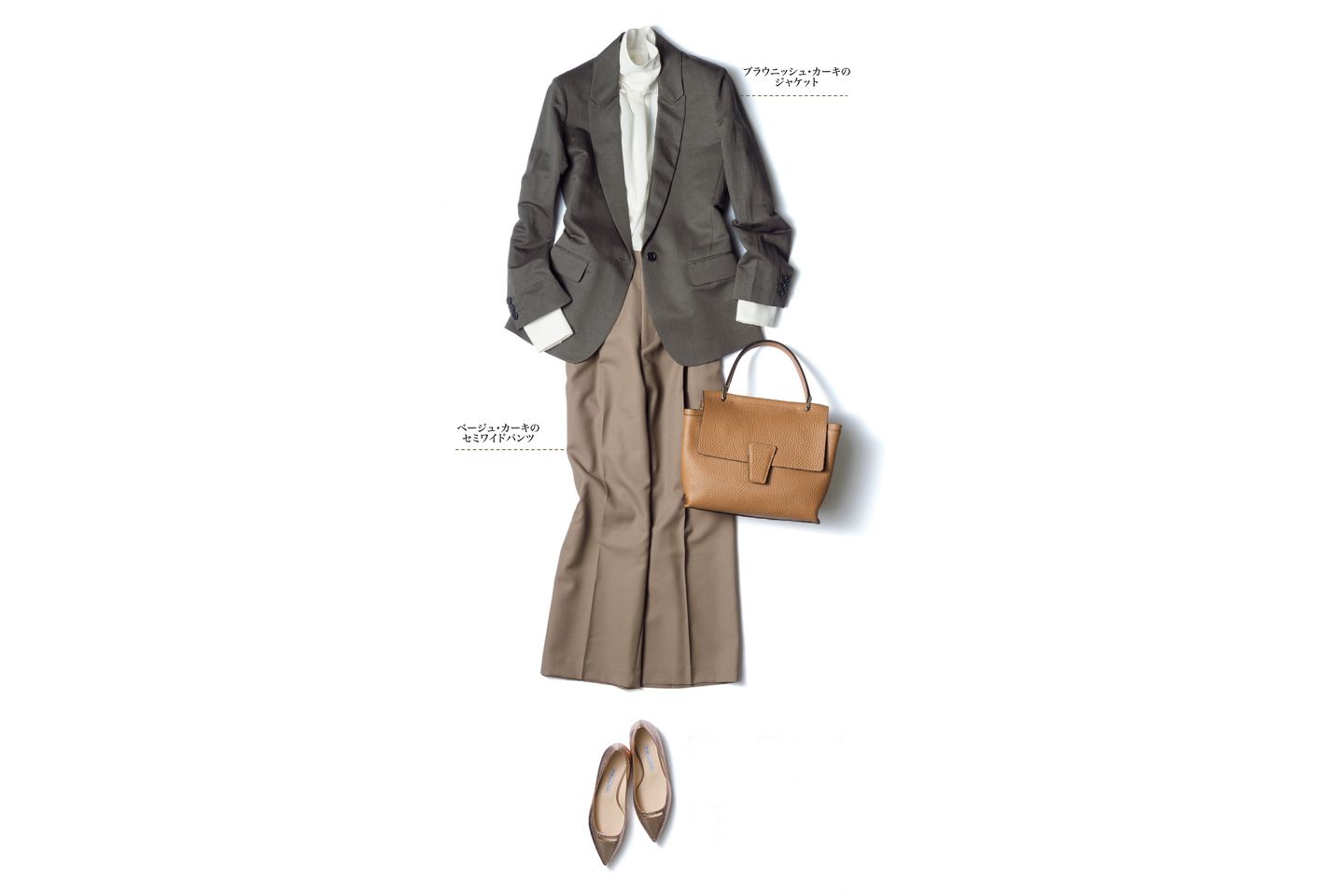 ジャケット(HAUNT代官山/ゲストリスト〈HAUNT〉)、ブラウス(Philo〈MOUJIC〉)、パンツ(ブラミンク)、バッグ(Theory luxe〈Gianni Chiarini〉)、靴(アマン〈ペリーコ〉) 撮影/佐藤 彩 BY :『Precious9月号』小学館、2017年