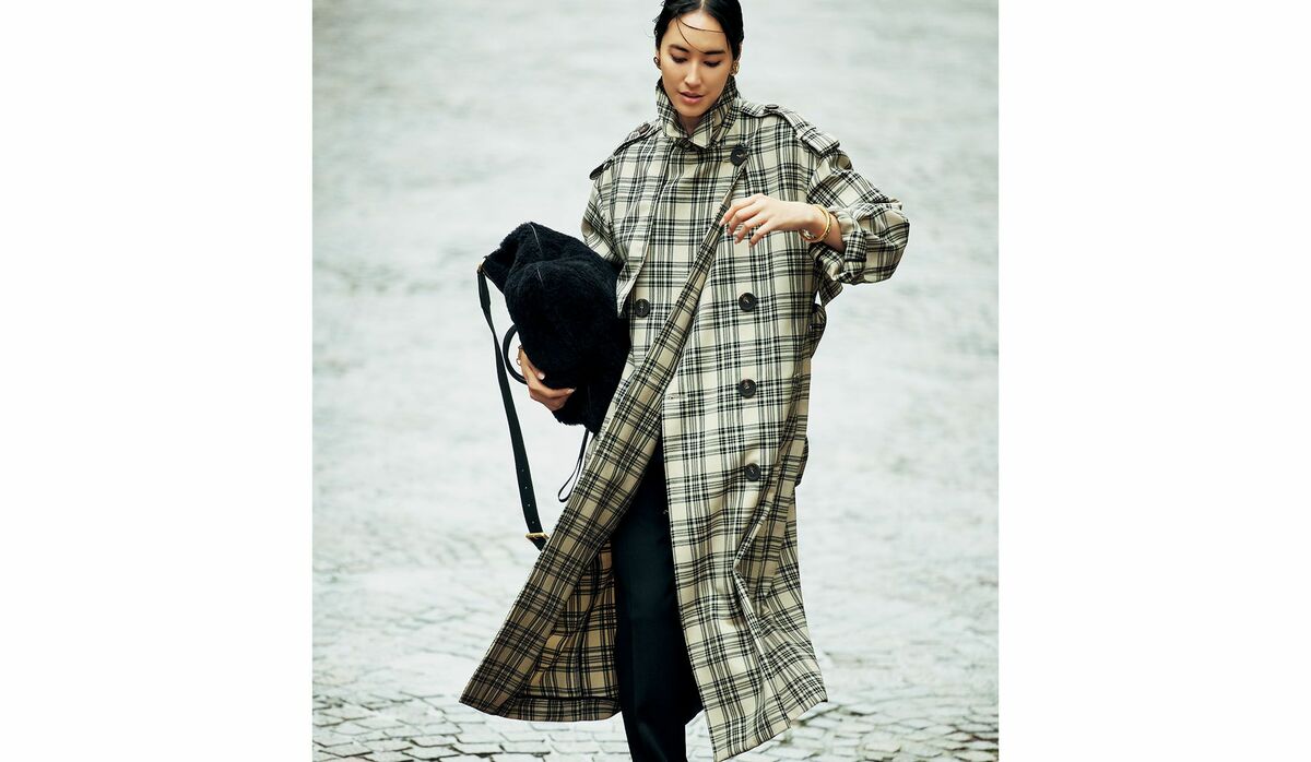 スポーツマックス」チェック柄が美映え【最旬トレンチコート】に