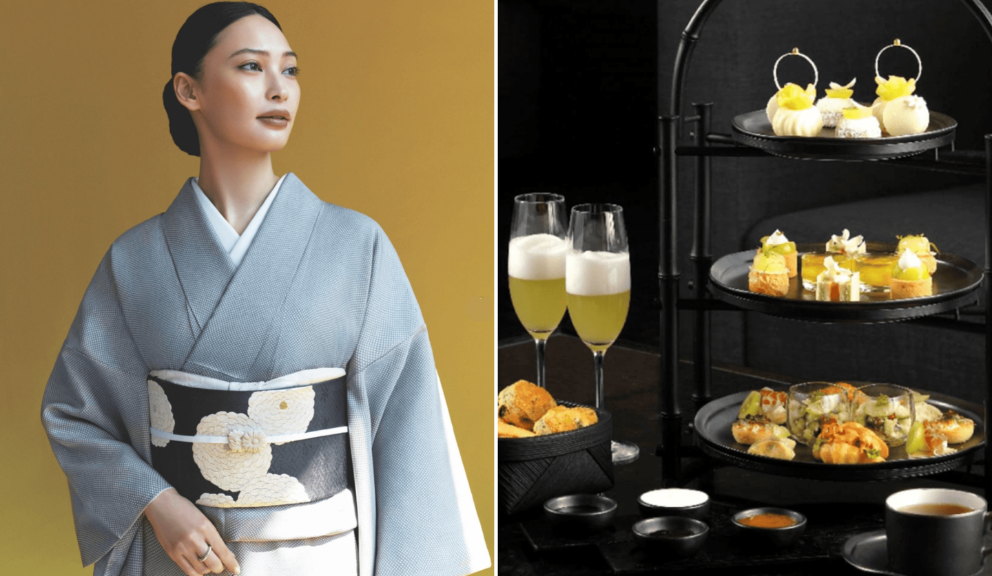 大政絢、着物、秋、和文化、和装、アマン東京、アフタヌーンティー、シャインマスカット、ラグジュアリーホテル