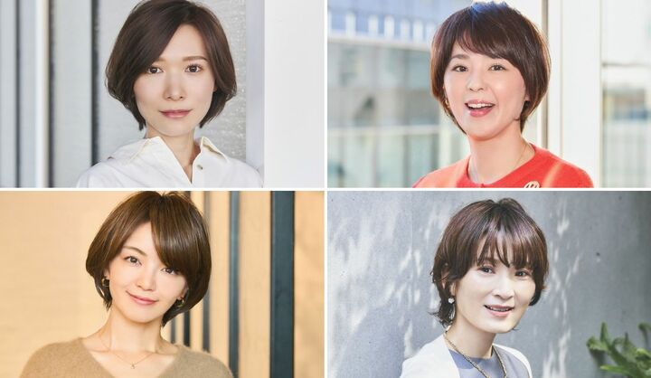 前髪ありショート40代丸顔