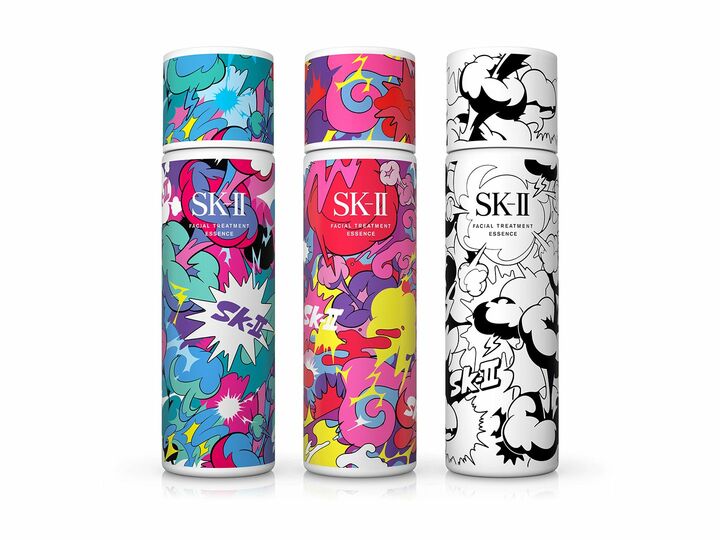 ファンタジスタ 歌磨呂とのコラボレーションで生まれた、「フェイシャル トリートメント エッセンス」のカラフルな限定デザインボトル