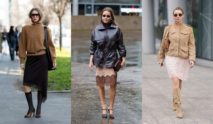 海外インフルエンサーの春レーススカートコーデ