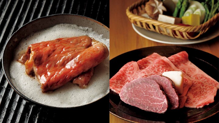 「すき焼き あさい」のフィレとロースのすき焼き