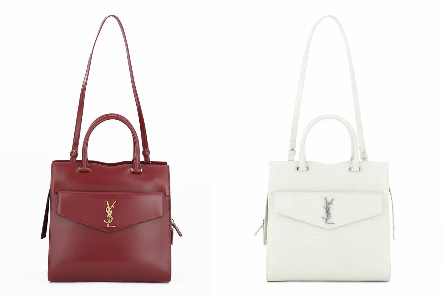 バッグ「アップタウン small」(左/カーフレザー、右/カーフレザー)【縦23×横23×マチ11cm】各 ¥239,000(税抜)