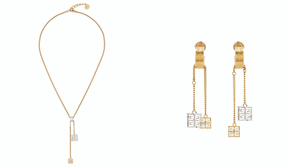 GIVENCHY 4Gロゴ 刻印 ゴールド×シルバー ネックレス GIVENCHY 