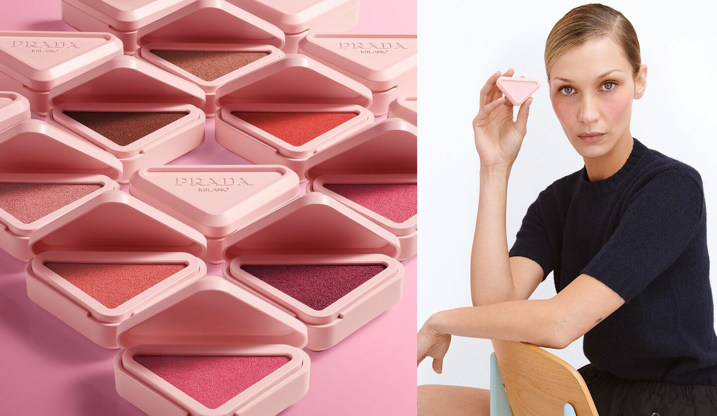 「プラダ ビューティ」から新発売される“新感覚チーク”『プラダ タッチ』とブランドアンバサダーを務める米国出身のファッションモデルであるベラ・ハディッドの画像