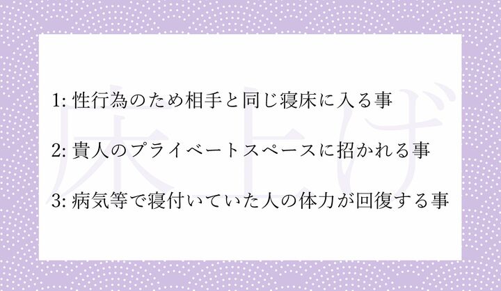 「床上げ」の意味として正しいのはどれ？