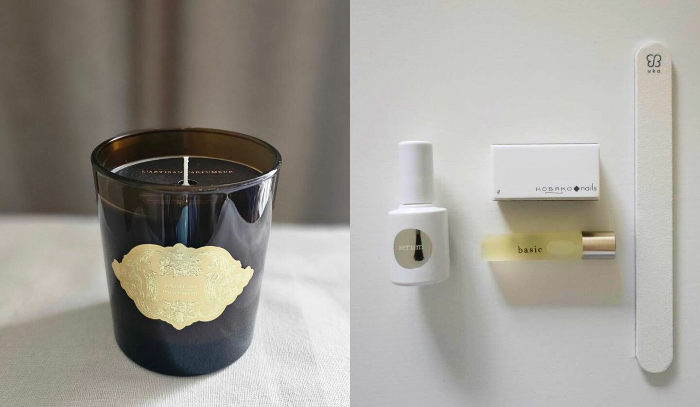 ラルチザン パフューマーのキャンドル,シルクのピローカーバー,ukaのネイルケアアイテム