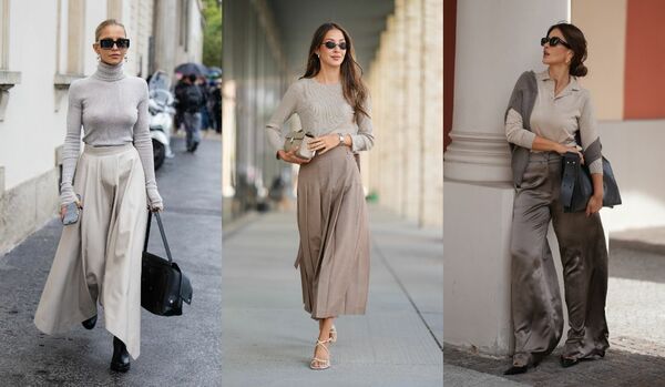 「ライトベージュ」を軸に優美なニュアンスカラーコーデへ! 秋エレガント3選【海外スナップ】
