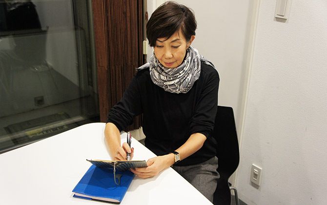 手帳を使う喜多さん