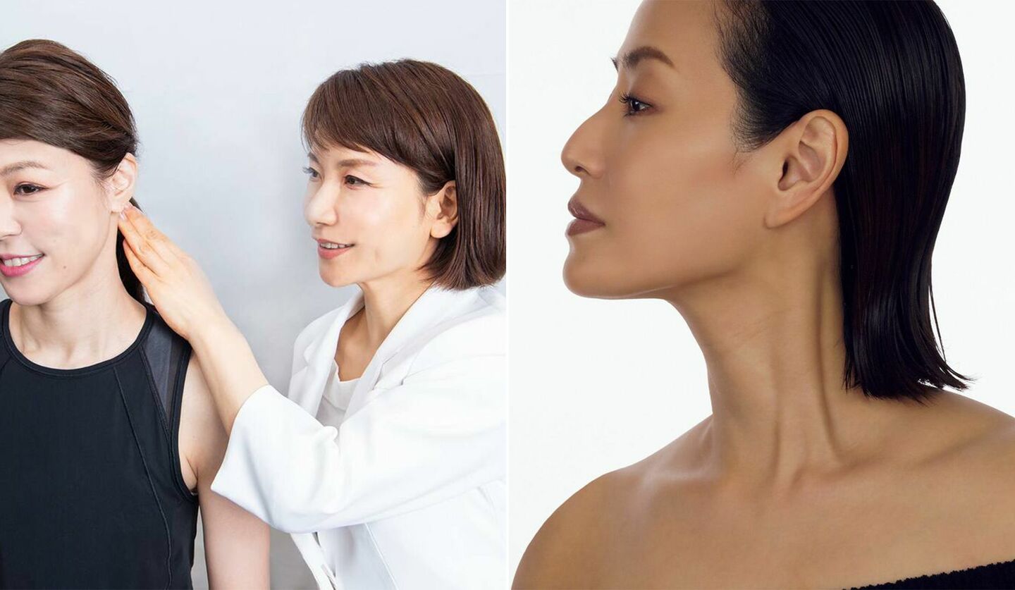 エイジングデザイナー 村木宏衣さんと女性モデルさん、女性の横顔