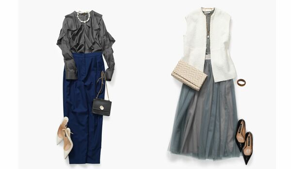 人気スタイリストが指南！甘いディテールを大人の微糖に導く洗練グレーの装い２選