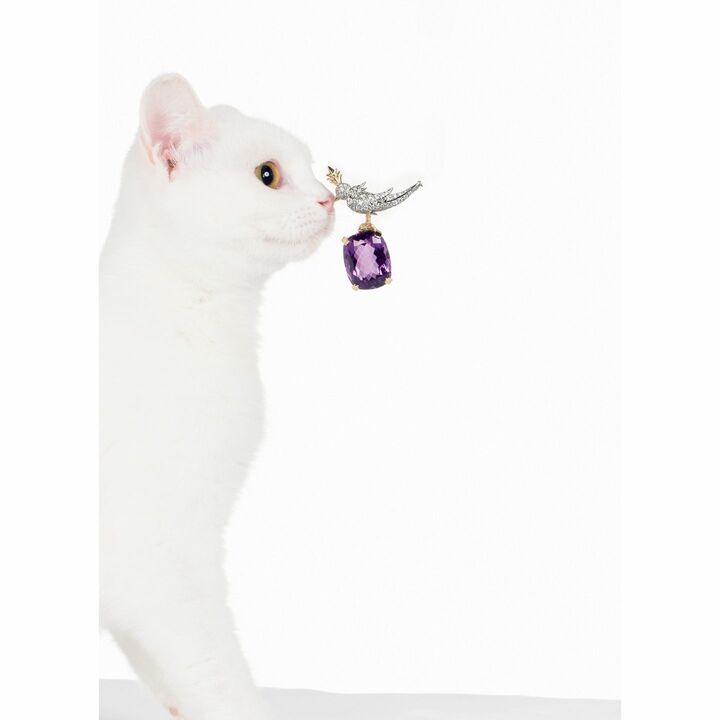 ブローチ『バード オン ア ロック』［YG×PT×アメジスト×ダイヤモンド×ピンクサファイア］（ティファニー・アンド・カンパニー・ジャパン・インク）