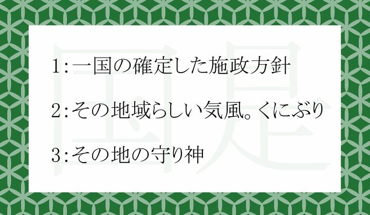 「国是」の意味として正しいのはどれ？
