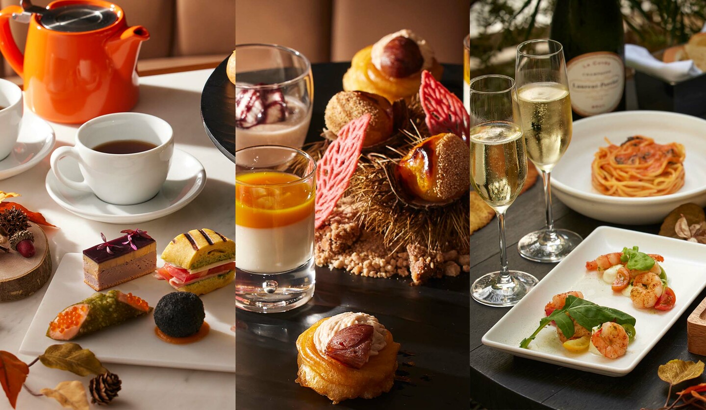 「スカルペッタ東京」で提供される土曜限定アフタヌーンティー「Autumn Marron Afternoon Tea」