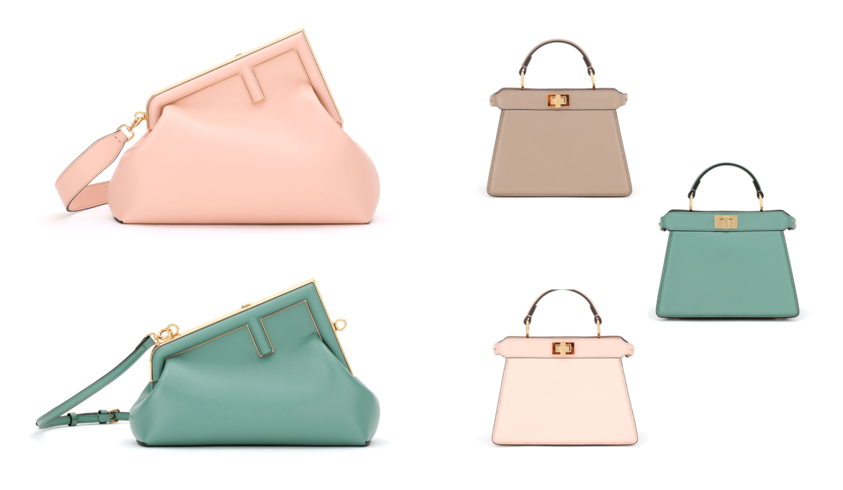 FENDI ピーカブーミニ ピンク×ミントグリーン フェンディの人気バッグ 