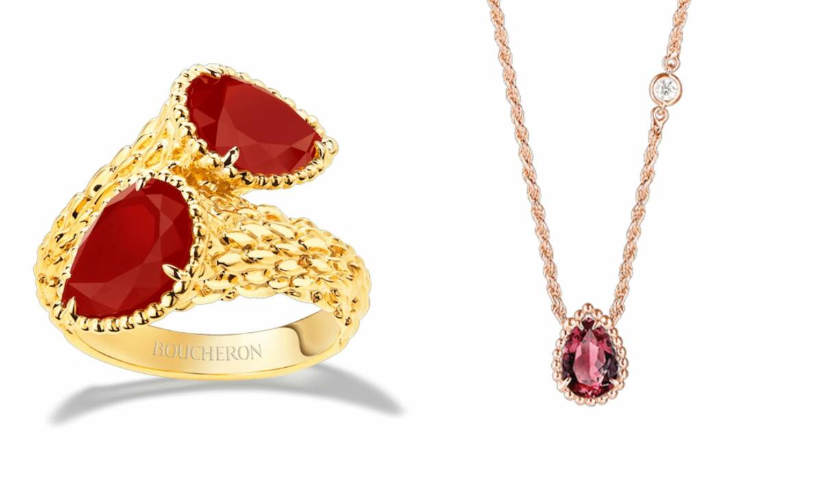 最高級品✨ガーネット　セルパンネックレス　ボエムモチーフ モアサナイト✨ピアス別 三越伊勢丹 | BOUCHERON/ブシュロン通販 | SERPENT BOHME