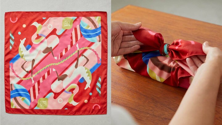 ジョンマスターオーガニックの風呂敷ラッピング