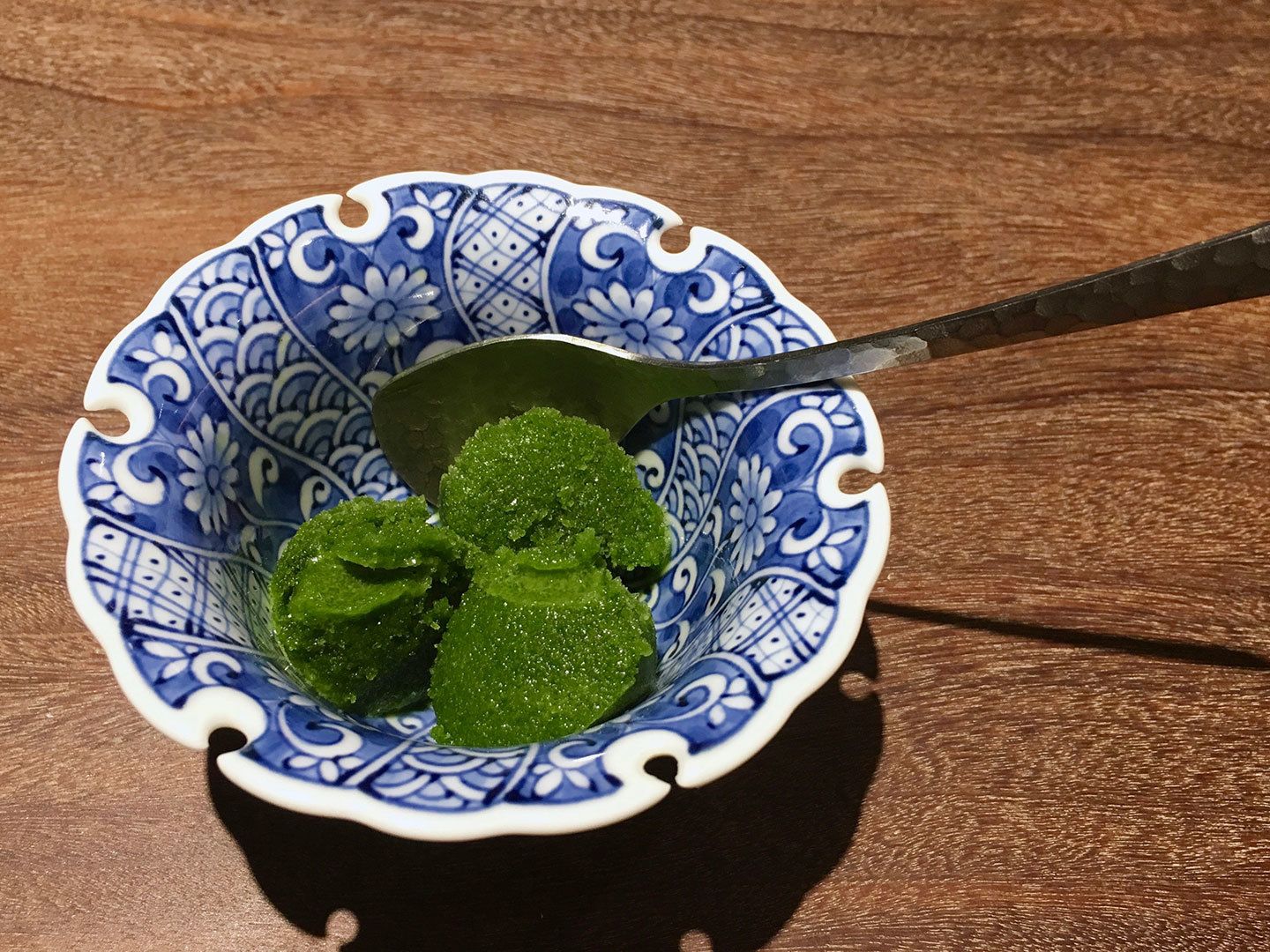 抹茶シャーベットで口直し