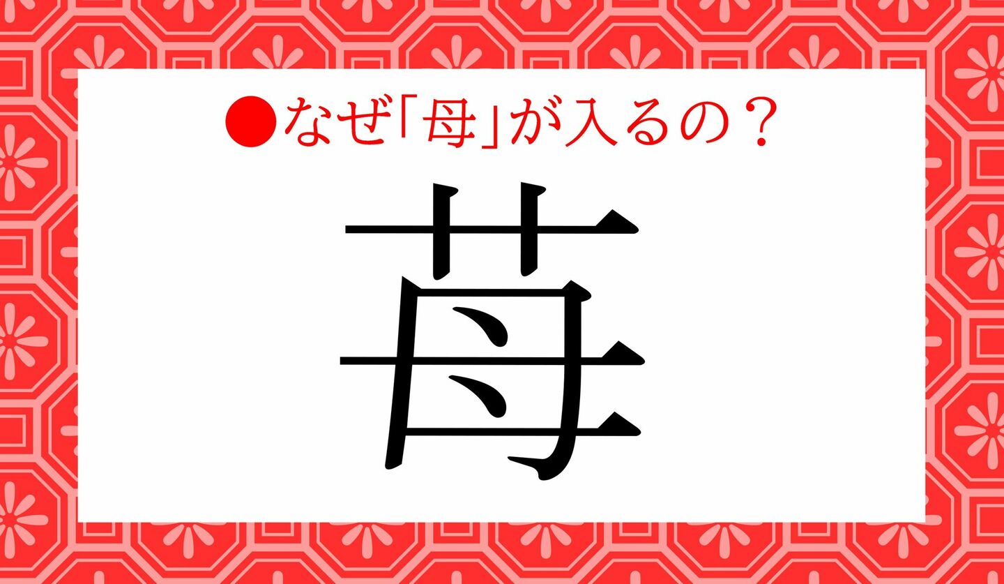 日本語クイズ　出題画像　「苺」　なぜ「母」が入るの？