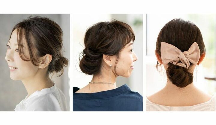 お団子ヘアのアレンジ