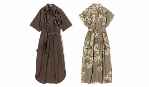 【ブルネロ クチネリ】春の本命ワンピース｜自然のモチーフを繊細かつ大胆に描いたエレガントなシャツドレス