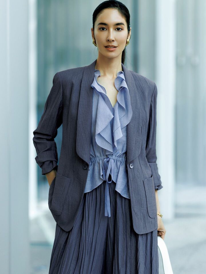 ジャケット_2,ブラウス_1,ワイドパンツ_1