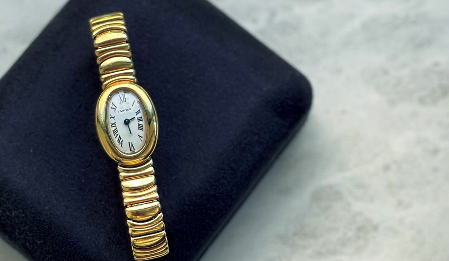 M's Foods＆Support代表取締役 岩下美帆さんのお気に入りの時計、カルティエの『ベニュワール』の写真