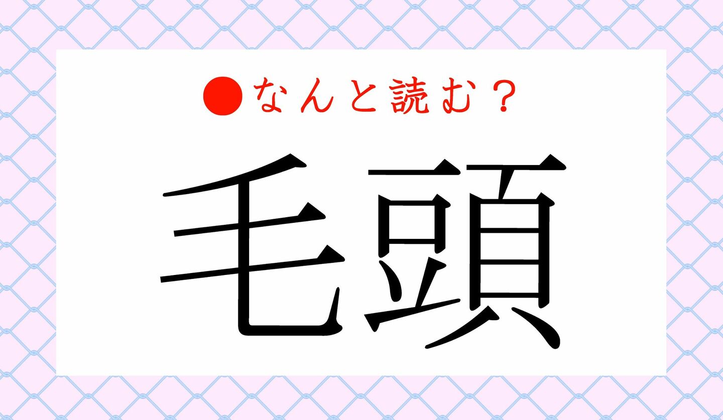 日本語クイズ　出題画像　難読漢字　「毛頭」なんと読む？