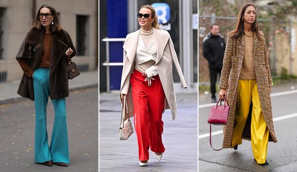 冬に絵になる！「カラーパンツ」今どきスタイル３選【海外スナップ】