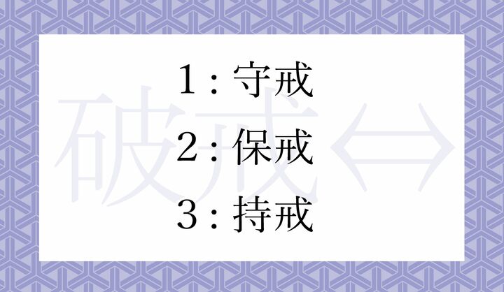 「破戒」の反対語はどれ?