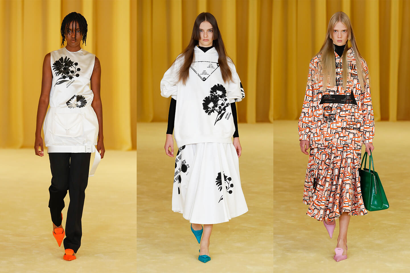 2021年春夏コレクションのルック17、24、27