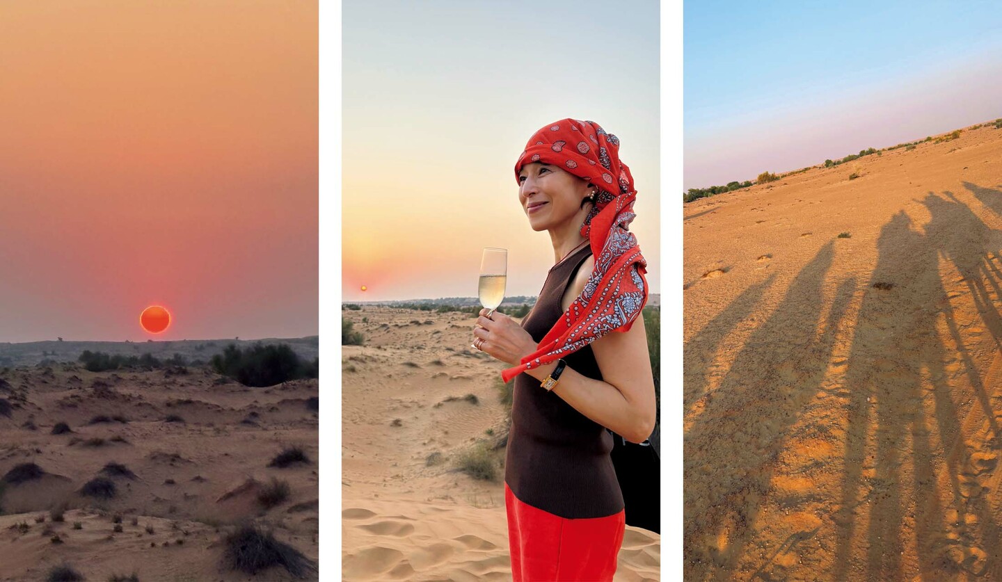 ドバイを旅行する俳優の鈴木保奈美さんと鈴木保奈美さんが撮影した写真