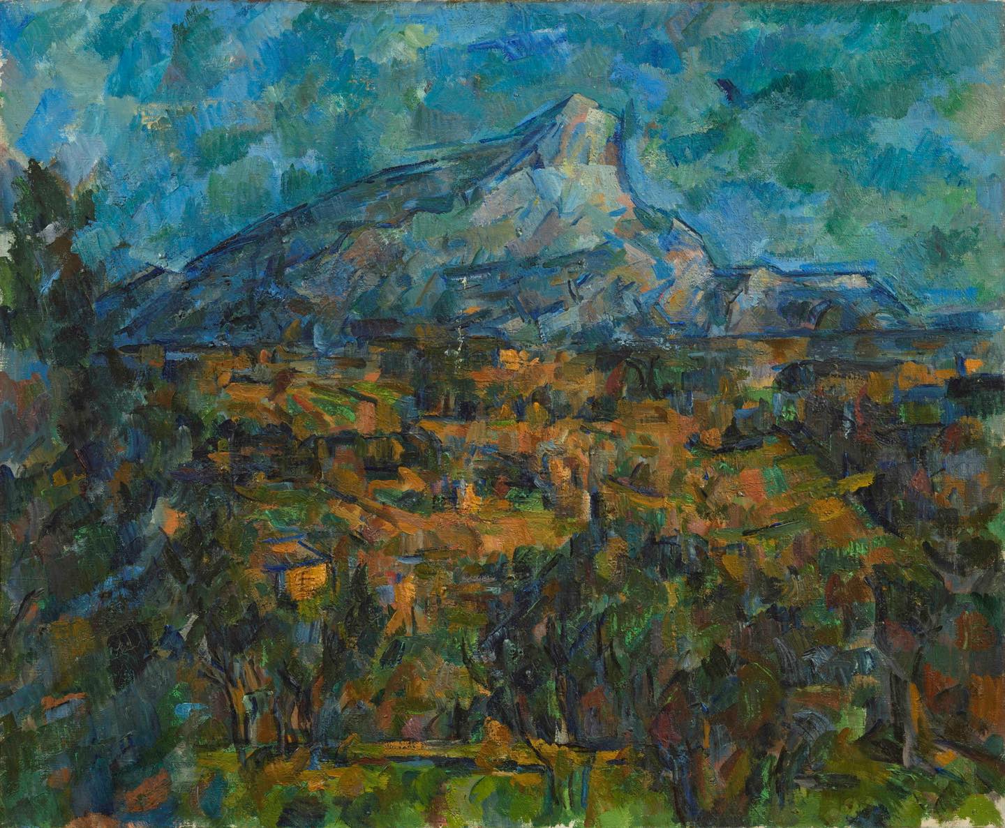 ポール・セザンヌ 《サント=ヴィクトワール山、レ・ローヴからの眺め》 1905-06年 © The Pushkin State Museum of Fine Arts, Moscow.