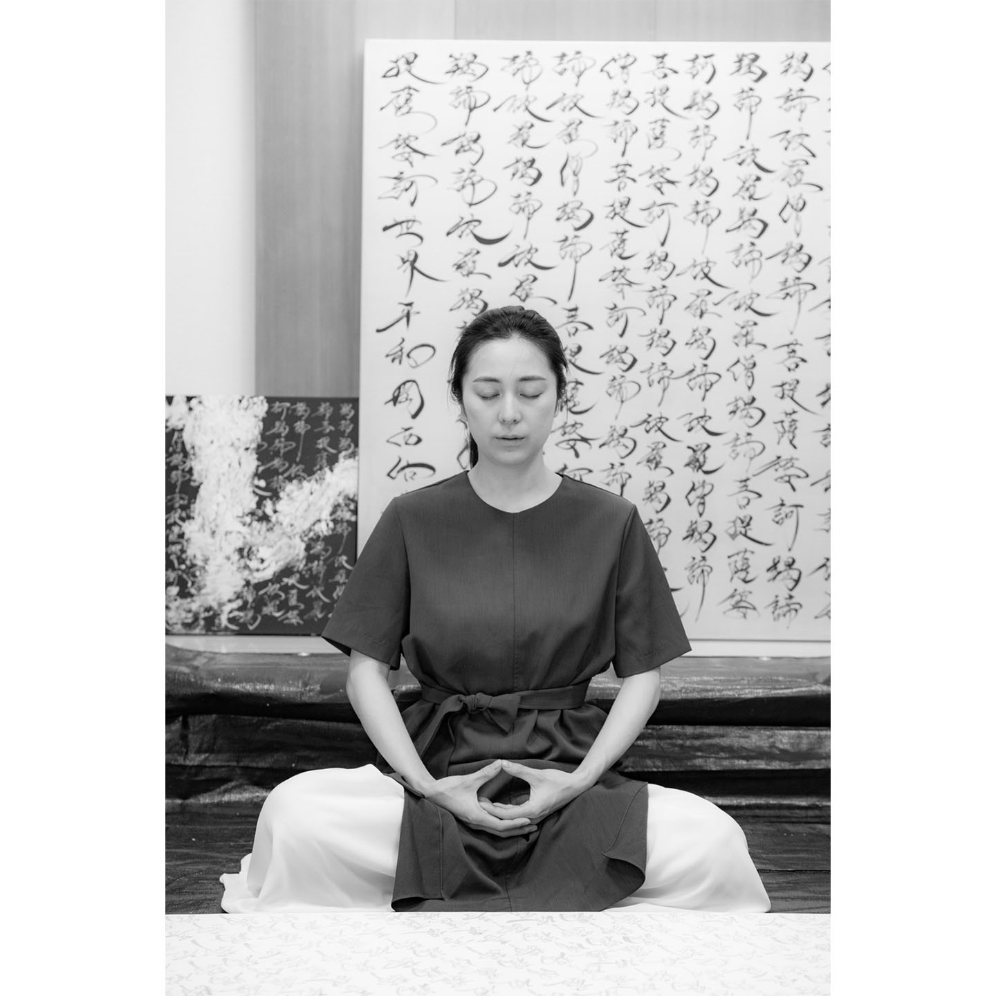 「無」で集中し、制作に取り組む。