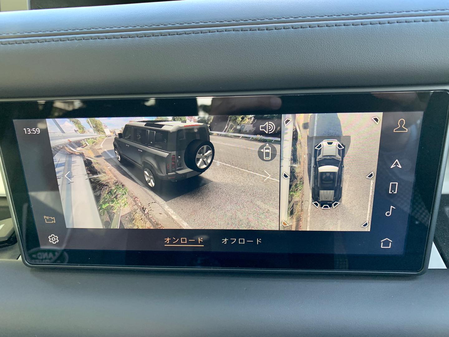 カメラ画像がカーナビのスクリーンに表示され、駐停車も安心。