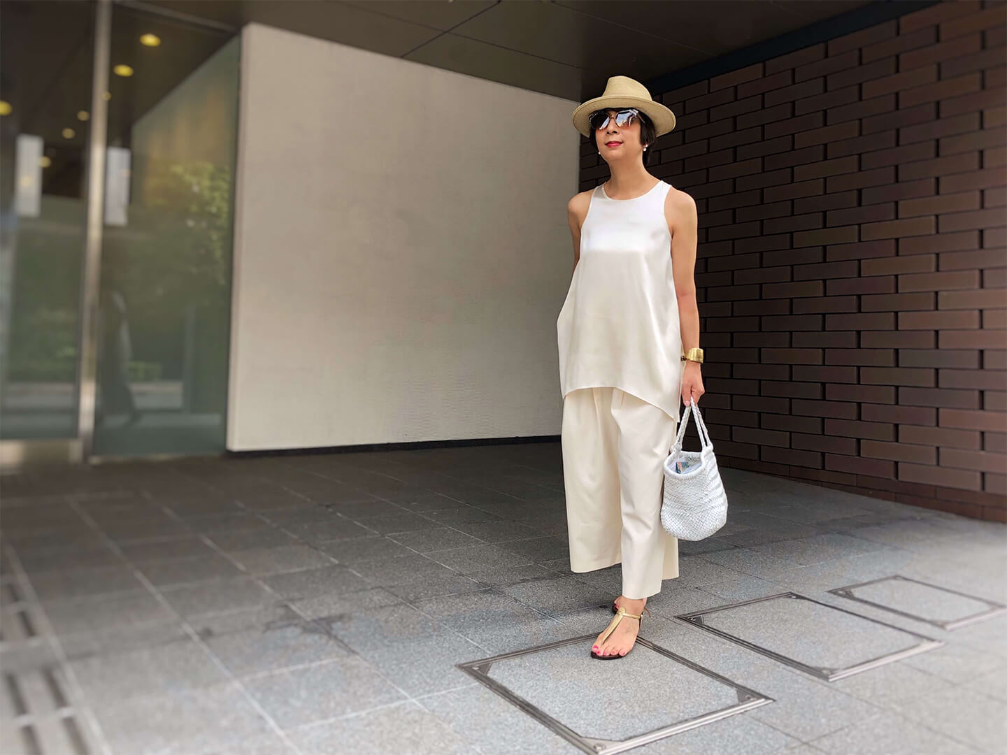 ブラウス_2,パンツ_1,ホワイト_2,大人コーデ_2