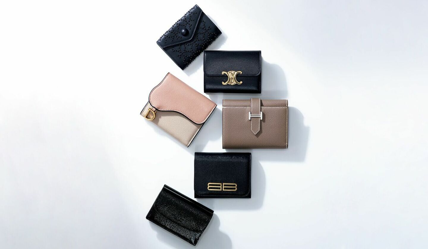 アライア、セリーヌ、ディオール、エルメス、バレンシアガ、ジョルジオ アルマーニのシックなデザインの三つ折り財布たち