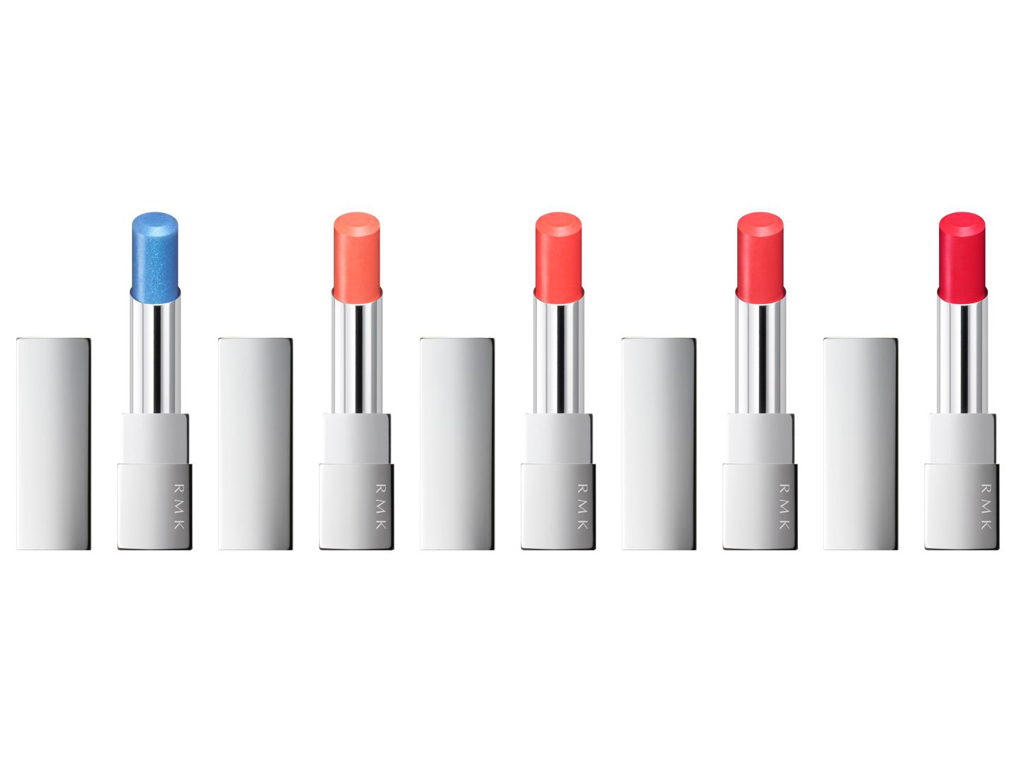 RMK リップスティック コンフォート エアリーシャイン 全15色(左から06、07、08、09、10) ¥3,500(2020年1月3日発売)