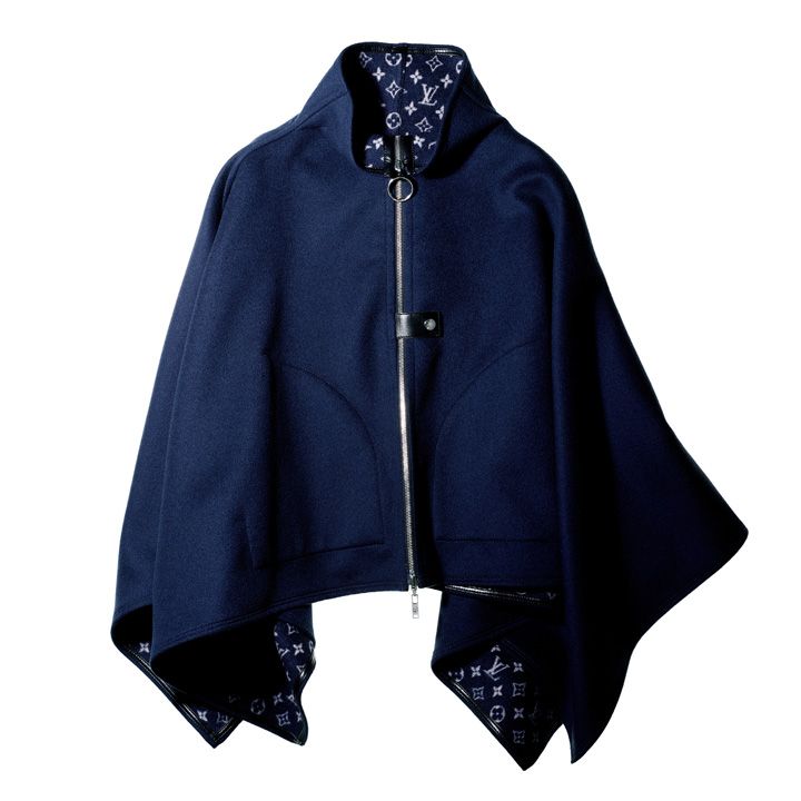 「モノグラム インサイド ジップド ケープ」［素材：シルク混カシゴラウール］￥515,000（ルイ・ヴィトン）　[Precious2018年10月号88ページ] 