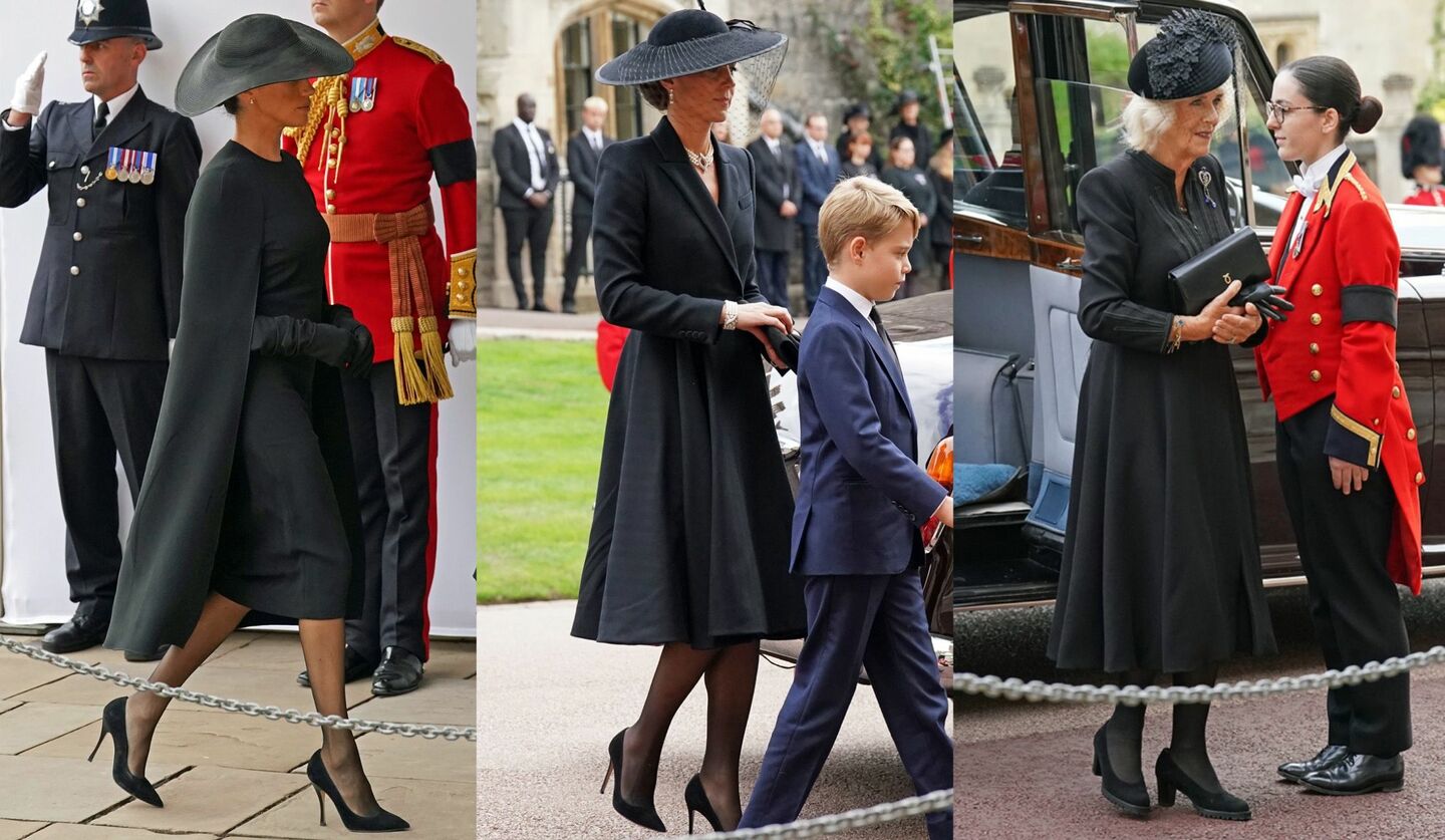 キャサリン妃、メーガン妃、カミラ王妃が国葬でまとったブラックの着こなし