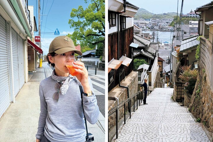 瀬戸内海を旅行中の鈴木保奈美さんのカット